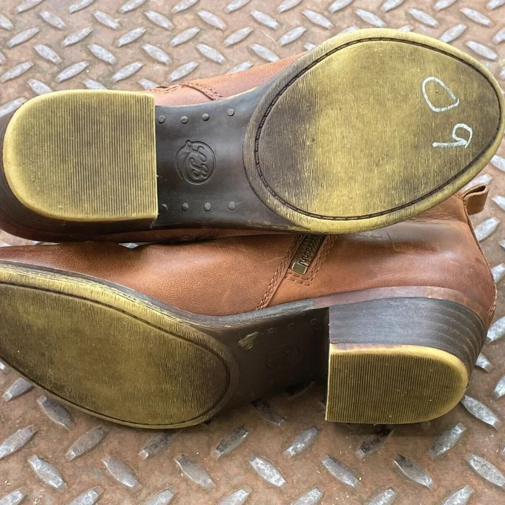Lucky Brand Women Ankle Boots Brown Genuine Leather Shoes Zip Closure Size 6.5M - Picture 8 of 10